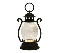 Lantern LED - Lámpara colgante decorativa retro para hogar o exterior | Linterna rústica a pilas con estilo antiguo para camping, senderismo, fiestas y decoración de mesa, 16,2 cm