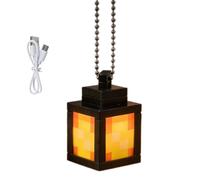 Lantern Luz Nocturna Llavero, Llavero Craft Lantern Colgante con Luz Amarilla Miner Game Mini Lámpara USB Recargable LED Antorcha Lámpara Llavero para Niños Regalos, Habitaciones y Fiesta Decoración