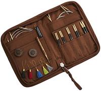 Lantern Moon Agujas de Tejer Intercambiables - 5 Pares de Puntas de 10cm 4" - 2 Cordones Giratorios 40,50cm - Capuchones Finales, Marcadores de Puntada - Tamaños 3.25,3.75,4,4.5,5mm