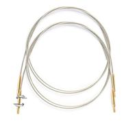 Lantern Moon Cables intercambiables para agujas de tricotar - 2 x 40cm Cables giratorios - Pivote de 360 grados - 2 Tapones de madera y 1 Herramienta de apriete - Acero inoxidable recubierto de nylon