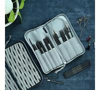 Lantern Moon Estuche para Agujas de Tejer - Estuche para Agujas de Doble Punta con Cremallera de algodón - Almacenamiento para Agujas de Tejer, Ganchillos, Cables, Nociones, DPN - 23 x 12 x 3 cm