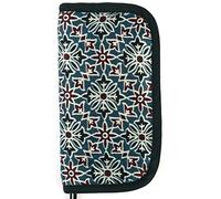 Lantern Moon Funda para Accesorios de Punto - Bolsa de Herramientas con Cremallera de algodón - Almacenamiento para Equipo de Tejer, Ganchillo, Cables, nociones - 19 x 10,5 x 3 cm, Azul y borgoña, 19