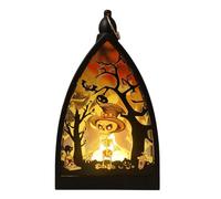 Lanterne Halloween LED Effrayante - Décoration De Table Intérieure Et Extérieure | Centre De Table Pour Salon, Porche, Bureau, Fête, Jardin, Lumière D' Patio, Étagère, Ferme, Maison Hantée