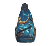 Lanterns, The Moon And Palm Trees - Bolso bandolera de viaje para hombre, mochila de senderismo