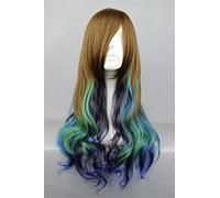 LanTing Cosplay Wig Cosplay Full Wig Heat Resistant Fiber Black Mix White Cosplay Party Fashion Anime Human Costume Full wigs Synthetic Haar Heat Resistant Fiber Brown Green