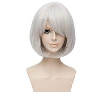 Lanting Cosplay Wig Nier Automata 9s Silvery White Short Wigs Corta Party Fashion Anime Human Wigs Synthetic Hair Heat Resistant Fiber Style2
