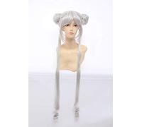 Lanting Cosplay Wig Sailor Moon Tsukino Usagi Silvery White Styled Frauen Cosplay Party Fashion Anime Human Costume Full Wigs Silvery White[Farbe:nach Plan]