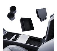 LANTU 3 accesorios para Tesla Model Y Standard 2025-2026 y modelo Y 2025, organizador de enebro, reposabrazos, caja de almacenamiento, caja oculta y portavasos, modelo Y, accesorios (cubo)