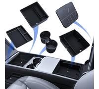 LANTU 5 Pcs Accesorios para Tesla Model 3 2024-2025 Organizador de Consola Central, Bandeja de Silicona, Caja de Almacenamiento para Reposabrazos, Caja Oculta y Portavasos