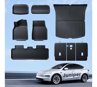 LANTU Alfombrillas 9 Pcs para Tesla Model Y 2025-2026 Juniper TPE para Todo Tipo de Clima, Borde Alto 3D, Antideslizante, Impermeable, Alfombrilla Model Y Segunda Fila de Asientos, Funda Trasera