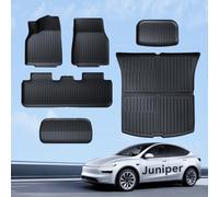 LANTU Juego de 6 Alfombrillas y Alfombrilla para Maletero para Tesla Model Y 2025-2026 Premium/Performance TPE para Todo Tipo de Clima, Borde Alto, Antideslizantes, Impermeables, diseño de 3 Capas
