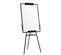 LANTUS Caballete trípode, marco de aluminio negro, pizarra blanca magnética de altura ajustable, tabla de hojas con soporte, 60 x 90 cm