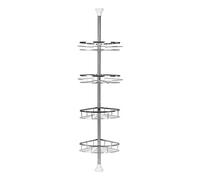 LANTUS Estante de ducha telescópico de metal,servidor de ducha de fácil montaje, estante de esquina extensible para champú, acondicionador, 4 cestas, tamaño ajustable de 110-280 cm (4 pisos)
