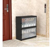 LANTUS - Estantería para zapatos para colgar - de tela no tejida resistente, plegable y poco espacio, para casa, dormitorio, armario, 64 x 30 x 73 cm, 4 capas, color negro