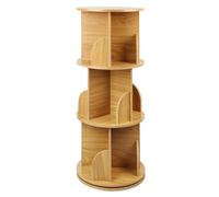 LANTUS - Librería infantil de 98 cm, estantería de 3 niveles, giratoria a 360°, para habitación infantil, sala de juegos, 40 x 40 x 97 cm (color madera original)