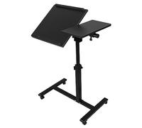 LANTUS Mesa auxiliar ajustable en altura con ruedas, para comer en la cama del sofá, para discapacitados, bandeja de comedor cama médica, tableta médica ajustable, 70 x 44 x 95 cm, color negro