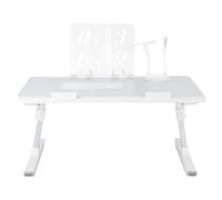 LANTUS Mesa de ordenador portátil para cama ajustable en altura y ángulo, bandeja plegable inclinable con refrigerador/puertos USB/cajón, para sofá/escritorio/suelo - 60 x 40 x 26-39 cm - Gris