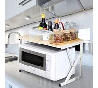 LANTUS Soporte Extensible para Microondas Estante para Horno de Microondas de Acero al Carbono-40/64 * 45 * 36.5cm.blanco