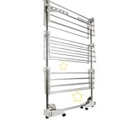 LANTUS Tendedero Eléctrico Plegable con Flujo de Aire,Tendedero Extensible para Interiores y Exteriores, Tendedero Vertical de 3 Alturas,Tres Capas - Plata