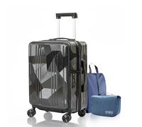 Lanuitjoy Equipaje de mano de 20 pulgadas con apertura superior expandible/apertura de concha, maletas de equipaje de mano aprobadas por la TSA, maletas ligeras para llevar, color negro, Negro, 50,80