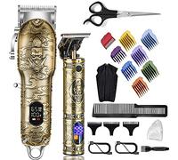 Lanumi Cortadora de pelo para hombres, kit de corte inalámbrico con hoja en T, cortadora de barbero profesional y cortadora de barba, kit de corte de pelo recargable por USB inalámbrico