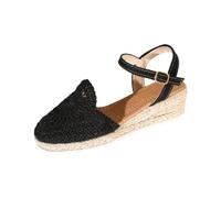 Lanunlly Alpargatas Mujer Cuña Esparto Yute Verano Sandalias Cerradas Plataforma Elegantes Zapatos Vestir Comodas Casual Sandalia Puntera Cerrada Flexibles Antideslizantes Playa Fiesta Boda Novia