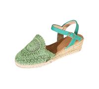 Lanunlly Alpargatas Mujer Cuña Esparto Yute Verano Sandalias Cerradas Plataforma Elegantes Zapatos Vestir Comodas Casual Sandalia Puntera Cerrada Flexibles Antideslizantes Playa Fiesta Boda Novia
