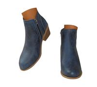 Lanunlly Botas Mujer Tacon Cowboy Botines Antideslizante Originales Zapatos Cortas Fiesta Bota Retro Boots Vintage Botin Chelsea Comodas Elegantes para Otoño Invierno Primavera