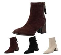 Lanunlly Botas Mujer Tacon Cowboy Botines Chelsea Elegantes Boots Cortas Originales Bota Comodas Botin Fiesta Zapatos Minimalistas Retro Vintage para Otoño Invierno Primavera