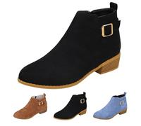 Lanunlly Botas Mujer Tacon Cowboy Botines Chelsea Fiesta Botin Cortas Retro Zapatos Comodas Bota Elegantes Boots Minimalistas Originales Vintage para Otoño Invierno Primavera