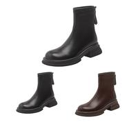 Lanunlly Botines Mujer Tacon Botas Cowboy Minimalistas Comodas Bota Cortas Originales Botin Retro Boots Vintage Zapatos Chelsea Elegantes Fiesta para Otoño Invierno Primavera