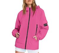 Lanunlly Chubasquero Mujer Impermeable Chaqueta Cortaviento Viaje Transpirable Con Cremallera Gabardina Cortavientos Abrigo De Lluvia Ligera Con Bolsillos Montaña Poncho Lluvia Para Deporte Correr
