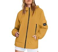 Lanunlly Chubasquero Mujer Viaje Chaqueta Cortaviento Impermeable Transpirable Con Capucha Cortavientos Gabardina Ligera Poncho Lluvia Con Cremallera Montaña Abrigo De Lluvia Para Trekking Ciclismo