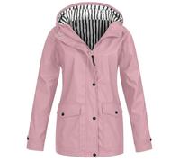 Lanunlly Chubasquero Para Mujer Impermeable Chaqueta Cortaviento Viaje Transpirable Con Capucha Gabardina Cortavientos Ligera Chaquetas Con Bolsillos Deporte Abrigo De Lluvia Para Montaña Acampada