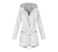 Lanunlly Chubasquero Para Mujer Viaje Chaqueta Cortaviento Impermeable Con Bolsillos Gabardina Cortavientos Transpirable Chaquetas Ligera Con Cremallera Running Abrigo De Lluvia Para Moto Deporte