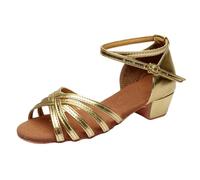 Lanunlly Zapatos Baile Latino Mujer Salsa y Bachata Zapatos de Baile de Salon Tacon Bajo Puntera Abierta Profesional de Salon Jazz Calzado para Bailar Tango Moderna Fiesta Práctica y Rendimiento