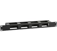 Lanview 1U 19 S Type Cable Management Panel with Cover, RAO410BL (Management Panel with Cover Black)