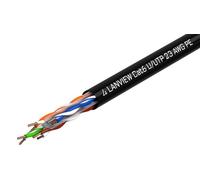 Lanview Cable de Red Ethernet Cat6 U-UTP Cobre Sólido AWG23 4 Pares Negro para Exteriores 305m