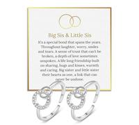 LANWLOSI 2 anillos para hermanas grandes y pequeñas, anillos de plata entrelazados con 2 círculos para hermanas grandes y pequeñas, ajustables para siempre, regalo de cumpleaños y Navidad para ella