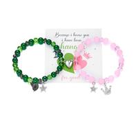 LANWLOSI Elphaba Galinda - Pulseras a juego para 2 pulseras de diamantes de imitación con corona de sombrero de bruja, pulseras de la amistad malvada, mercancía mágica de la película de escenario