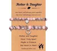 LANWLOSI Juego de 2 pulseras a juego para madre e hija, día de la madre, cumpleaños, Navidad, regalos para mamá, D-aughter, L, Metal, No es una piedra preciosa