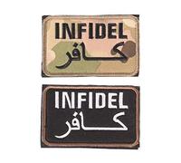 LanXin Parches de Infidel bordado Moral Militar Parche Táctico Insignia Apliques Parches bordados - Ganchos y lazo Cierres Parches de seguridad