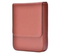 Lanxivi Estuche de Piel auténtica para Pluma estilográfica con 6 Ranuras, Organizador de Cuero café, Bolsa portátil para bolígrafos, Estilo cajón