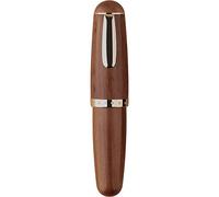 Lanxivi Majohn Q1 pluma estilográfica punta mediana madera marrón, pequeño hombre gordo cuentagotas pluma de bolsillo de gran capacidad