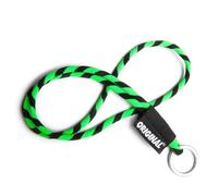 Lanyard - Llavero de cuello tubular con anilla de metal para llaves de casa, coche y gadgets, grosor de 8 mm, colorido, robusto y adhesivos, Verde y negro., Talla única