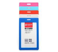 Lanyards Tomorrow Soporte de identificación de plástico cerrado, marco de aspecto moderno de 4.5"x2.5", control de acceso para el trabajo, capacidad para tarjeta de tamaño CR80, 1 paquete, azul claro