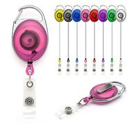 Lanyards Tomorrow Soporte retráctil para carrete YoYo, paquete de 10, soporte extensible para insignia de esquí, control de acceso al trabajo, mosquetón con clip de cinturón trasero de metal (Rosa)