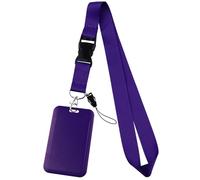 Lanyards with ID Holder 20 Inch Unisex Purple Lanyards for ID Badges Smooth & Soft Polyester Lanyard for Work Place Office Meeting School