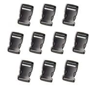 LanYing 10 Piezas 25mm Hebillas de Plástico Hebilla Lateral de Liberación Rápida para Mochila/Accesorios de Mochila Correa para el Hombro/Collar para Mascotas (Negro)