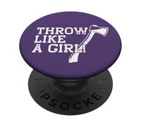 Lanza como una Chica! Una Mujer con un Hacha Meme Divertido PopSockets PopGrip Adhesivo